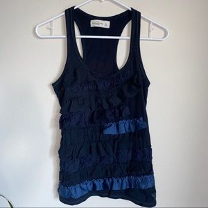 A&F Small Blue Tank Top Ruffles Brand New